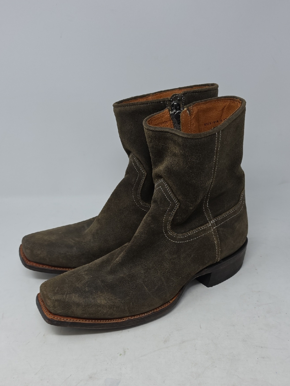 Moonshine Spirit Men's Pancho 8" Roughout Western Boots Square Toe Size 8.5D.